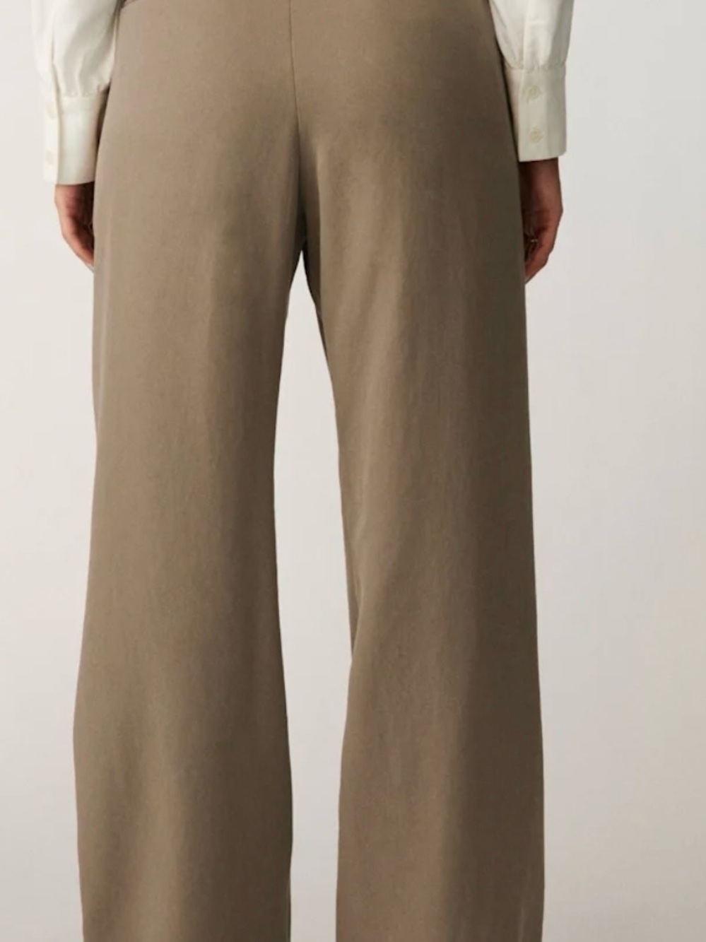Reformation Taupe-Grey Wide Leg Tailored Trousers - Picture 3 of 4